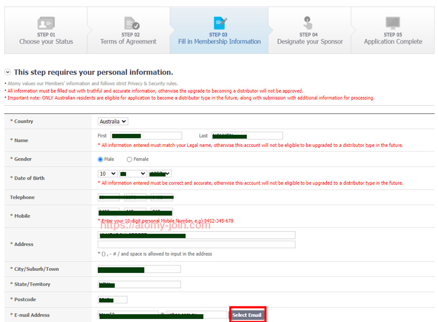[shop-join] Austrailia Memer Registration_Step 6